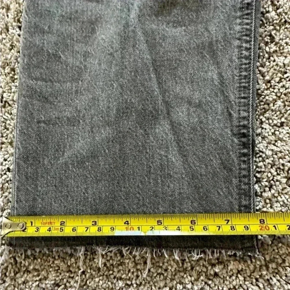 GAP Cheeky Straight High Rise Gray Button Fly Jeans 33 16 short fray raw hem - Picture 14 of 14